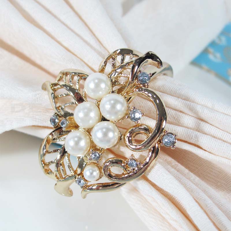 Hot prodávat elegantní a elegantní kovový ubrousek prsten