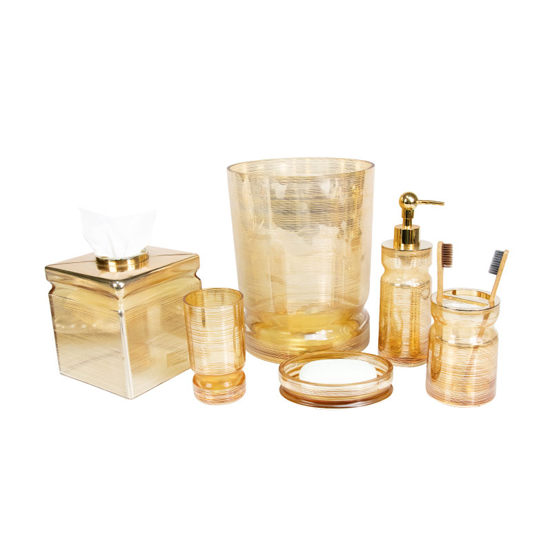Sada profesionálních skleněných koupelnových doplňků