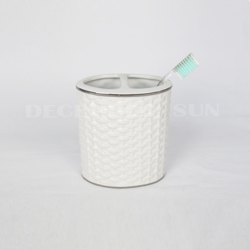 2020 Nejlepší cena příslušenství z bílé porcelánové bambusové tkané koupelny