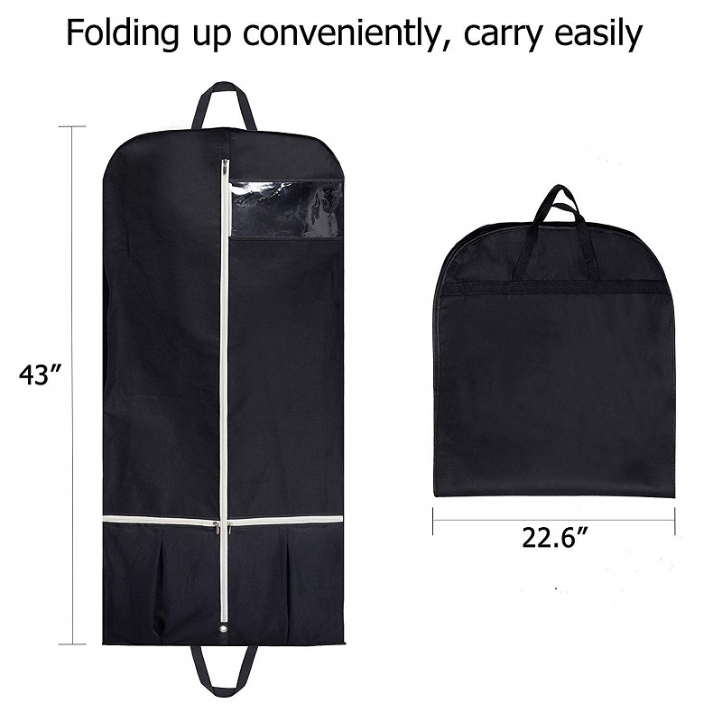 SGW11 Clear Window Men Women Suit Prach Cover Netkané Oděvní Tašky S Mesh Shoe Pockets