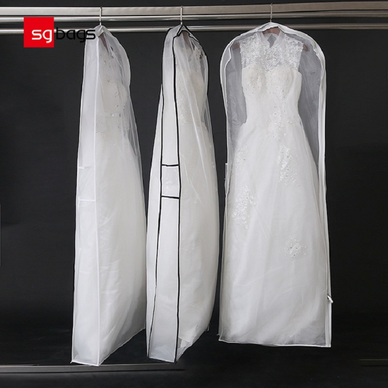 SGW08 2020 vlastní tištěné extra dlouhé svatební prodyšné šaty šaty obal oděvní taška pro svatební šaty