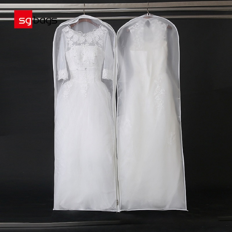 SGW08 2020 vlastní tištěné extra dlouhé svatební prodyšné šaty šaty obal oděvní taška pro svatební šaty