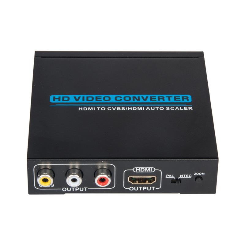 HDMI TO CVBS / AV + HDMI KONVERTER Auto Scaler 1080P