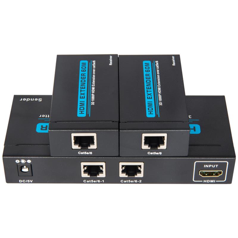 2 porty UTP HDMI 1x2 splitter přes jediný Cat5e / 6 se 2 přijímači do 60 metrů