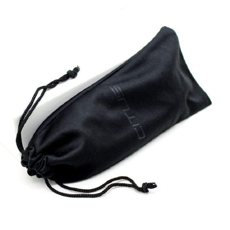 SS46 Microfiber Custom Logo Soft Sunglasses Pouch Bag Black Drawn Microfiber Eyeglass Bag