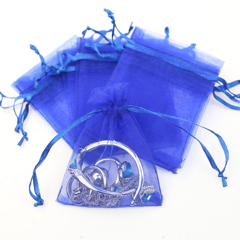 SGS47 přizpůsobené logo levné malé Organza skladování dárkové pouzdro stahovací taška šperky balení Organza tašky na náramek korálky dárkové pouzdro