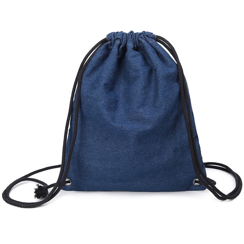 SG70 Nový design Top Sell School Kids Student Cotton Canvas Denim Drawn Backpack