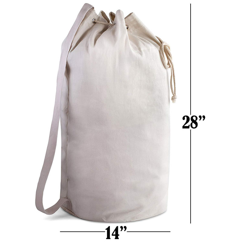 SG71 Eco-Friendly Organic Cotton Canvas Duffle Tisknutelný Hotel Drawn String Laundry Wash Bag Heavy Duty