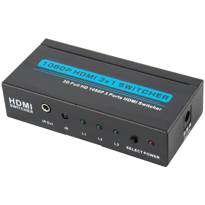 V1.3 HDMI 3x1 Switcher podporuje 3D Full HD 1080P