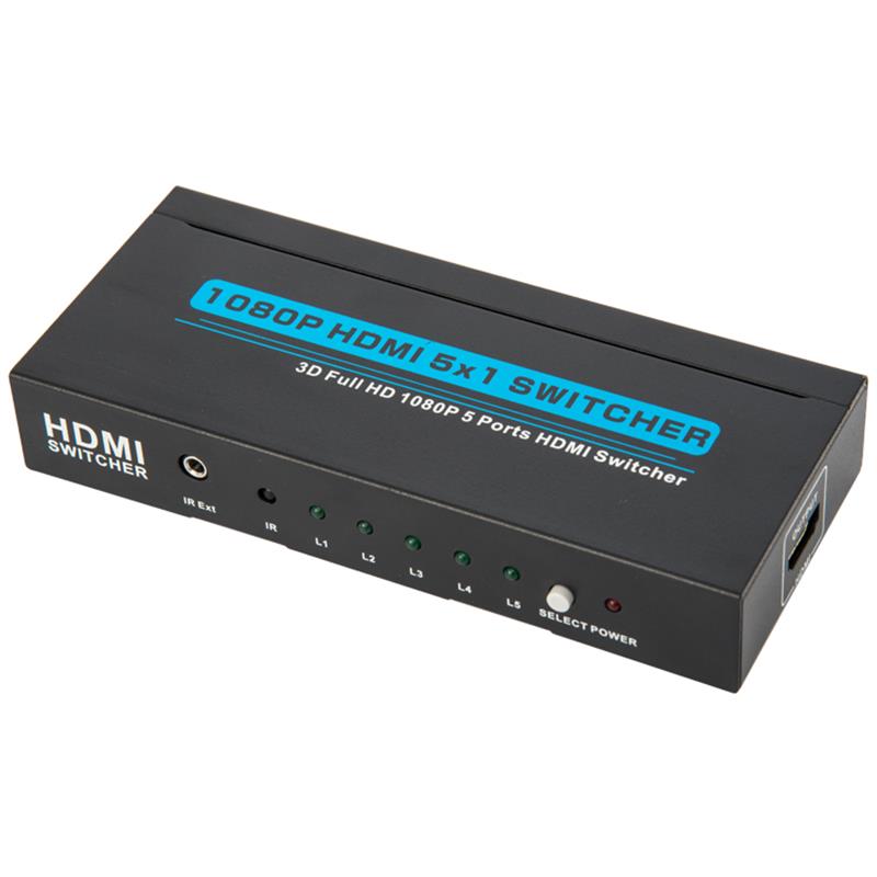 V1.3 HDMI 5x1 Switcher podporuje 3D Full HD 1080P