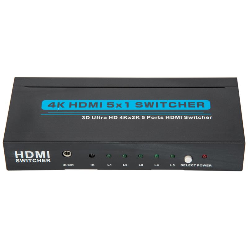 V1.4 4K / 30Hz HDMI 5x1 přepínač podporuje 3D Ultra HD 4K * 2K / 30Hz