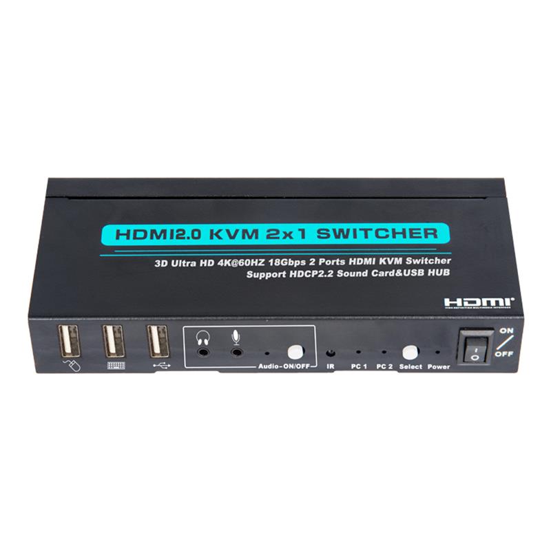 V2.0 HDMI KVM 2x1 Switcher Podpora 3D Ultra HD 4Kx2K / 60 Hz
