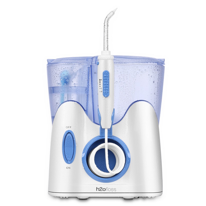 H2ofloss dentální voda flosser pro čištění zubů s 12 multifunkčními tipy a 800ml, profesionální stolní ústní zavlažovač Tichý design
