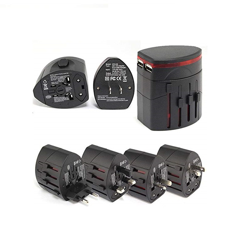 Vánoční dárky Universal Travel Adaptér s 2 usb Nejlepší prodej Premium pro cestování dar