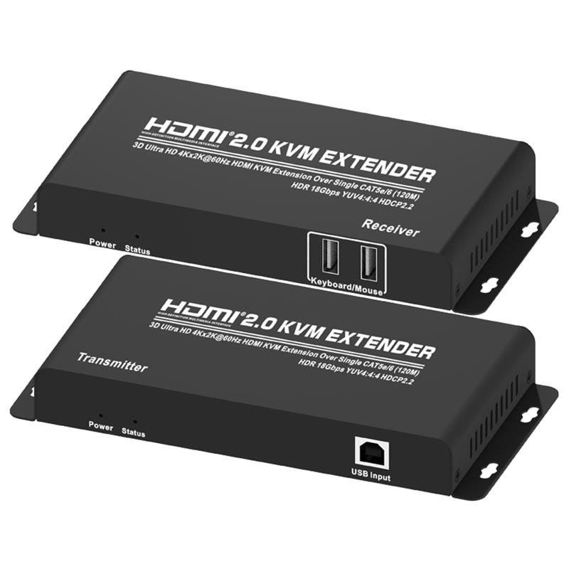 HDMI 2.0 KVM Extender 120m přes Single CAT5e / 6 Podpora Ultra HD 4Kx2K @ 60 Hz HDCP2.2