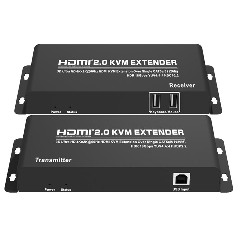 HDMI 2.0 KVM Extender 120m přes Single CAT5e / 6 Podpora Ultra HD 4Kx2K @ 60 Hz HDCP2.2