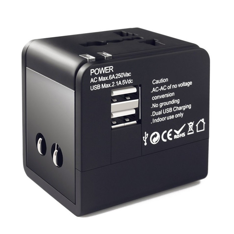 RRTRAVEL nejlepší cestovní dar univerzální cestovní adaptér s 2 usb AUS US UE UK plug všechny v jednom adaptéru
