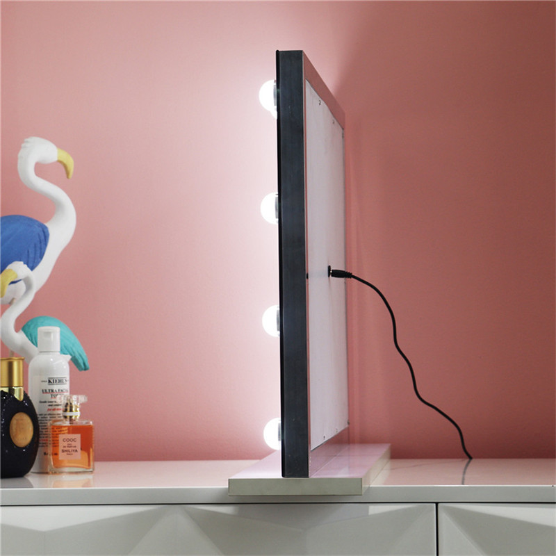 Ložnice Lighted Standing LED Cosmetic Mirror Dimmable Bulbs Makeup Vanity Hollywood Mirror