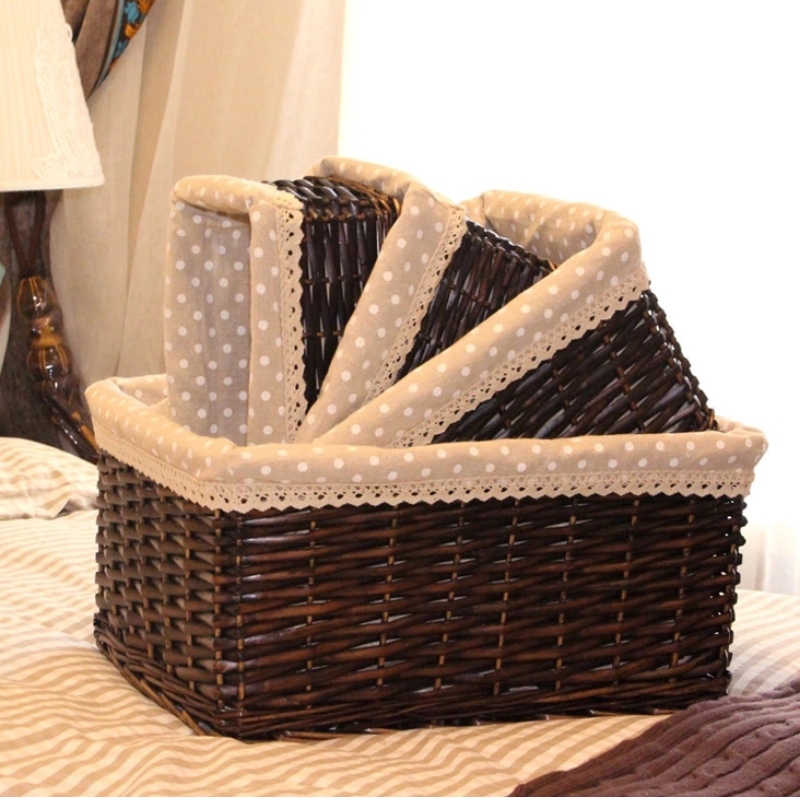 Sada 3 proutěný koš