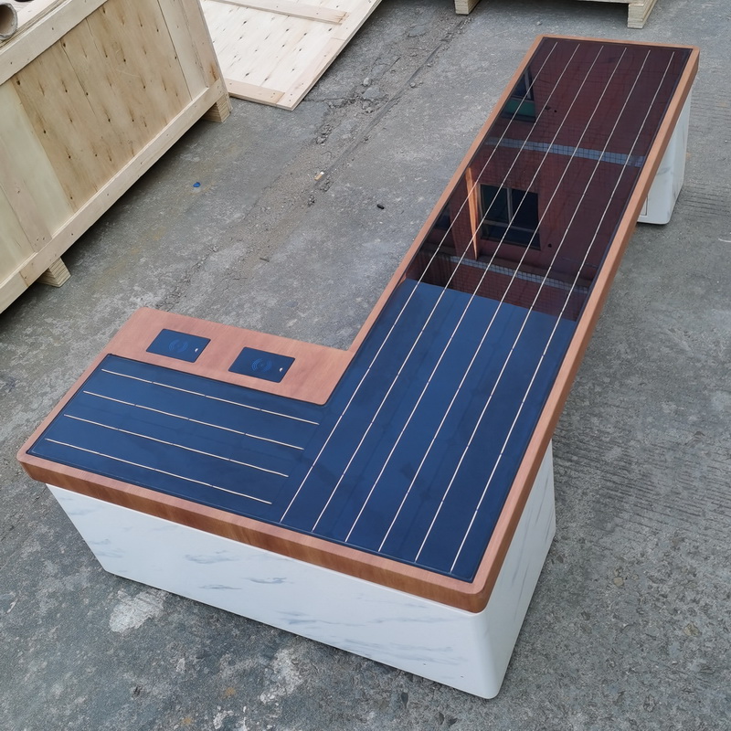 Přizpůsobené barvy Žhavý výprodej Energeticky úsporná inteligentní solární lavička pro park