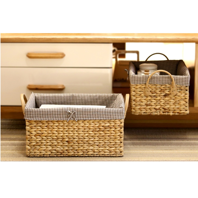 Bytový dekor Obdélníkový tkaný úložný koš