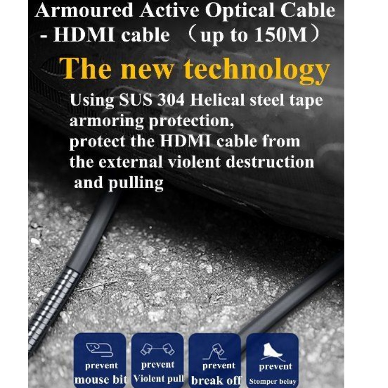 Podpora pancéřového kabelu HDMI AOC4K@ 60hz18G ARC 3D pro venkovní multimediální displej