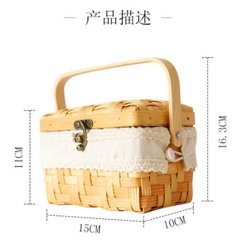 Dřevěný košík s víkem