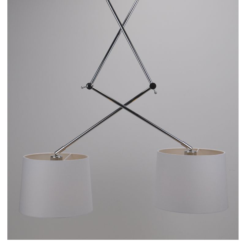 Závěsná lampa s látkovým odstínem a funkcí nahoru a dolů