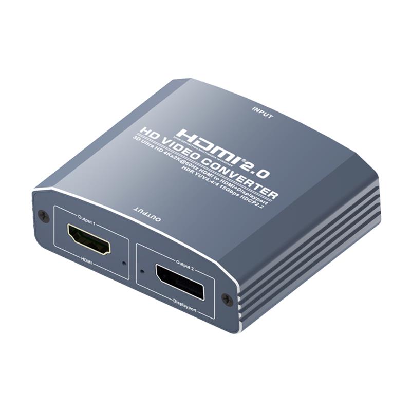 3D Ultra HD 4Kx2K @ 60 Hz Převodník HDMI na HDMI + DP Podpora HDMI2.0 18 Gbps HDR YUV4: 4: 4 HDCP2.2