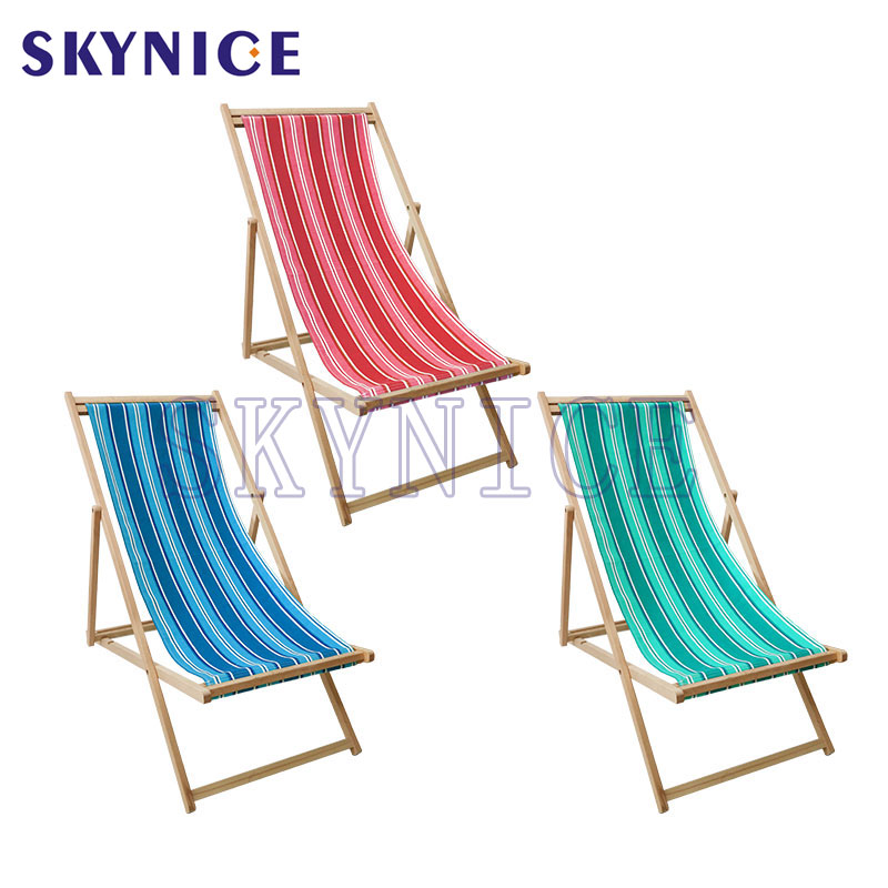Solid Wood Sling Beach Židle Na Prodej