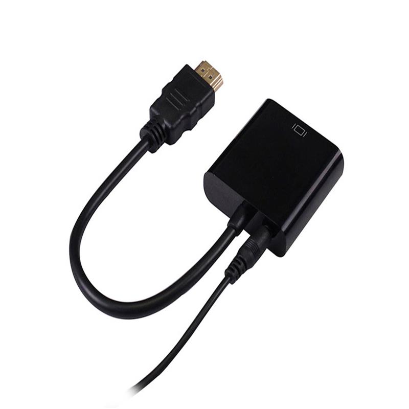 1080P HDMI pro VGA 15cm kabel s 3.5mm audio bílá/černá barva