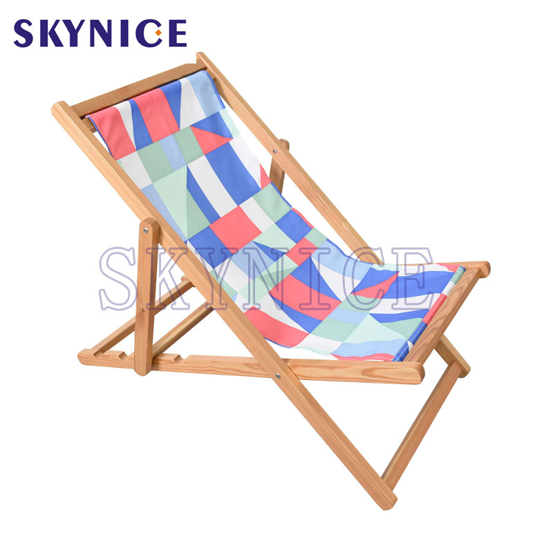 Vnitřní venkovní skládací Wooden Beach Longue Deck Chair