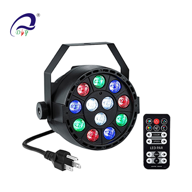 PL99A 12ks RGB 3IN1 LED Par Light with Plastic Case fro Party