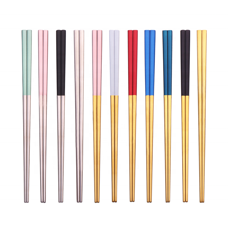 Korejský vlastní barevný kov SUS 304 Nerezový kovový titaniový chopstik s vlastním logem