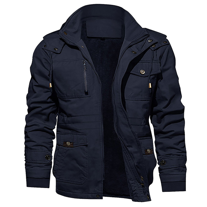 Winter Custom Fleece Lined Jacket Windbreaker Jacket s límečkem na kožešiny