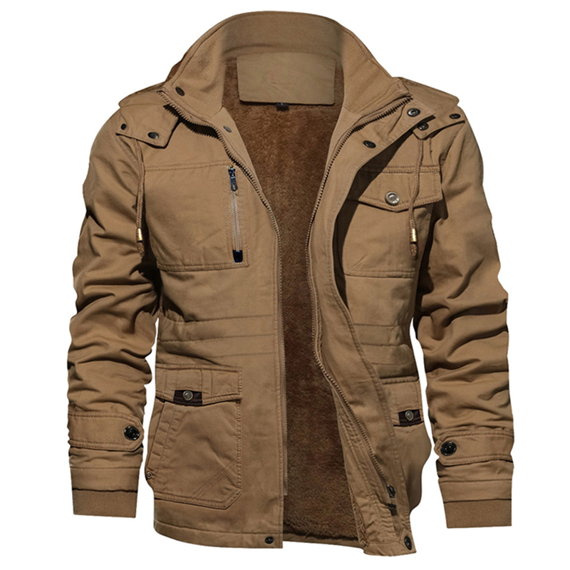 Winter Custom Fleece Lined Jacket Windbreaker Jacket s límečkem na kožešiny