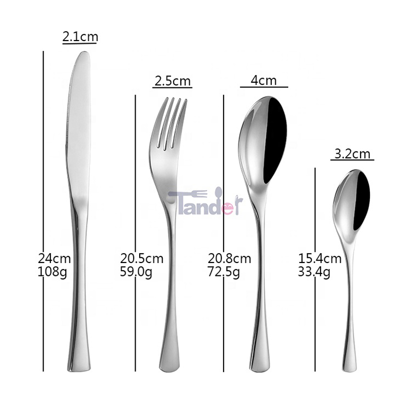 Velkoobchod Gold Silverware 18/8 Golden Western Custom Logo Flatware Stainless Steel Metal Hotel Restaurace Cutlery Sada