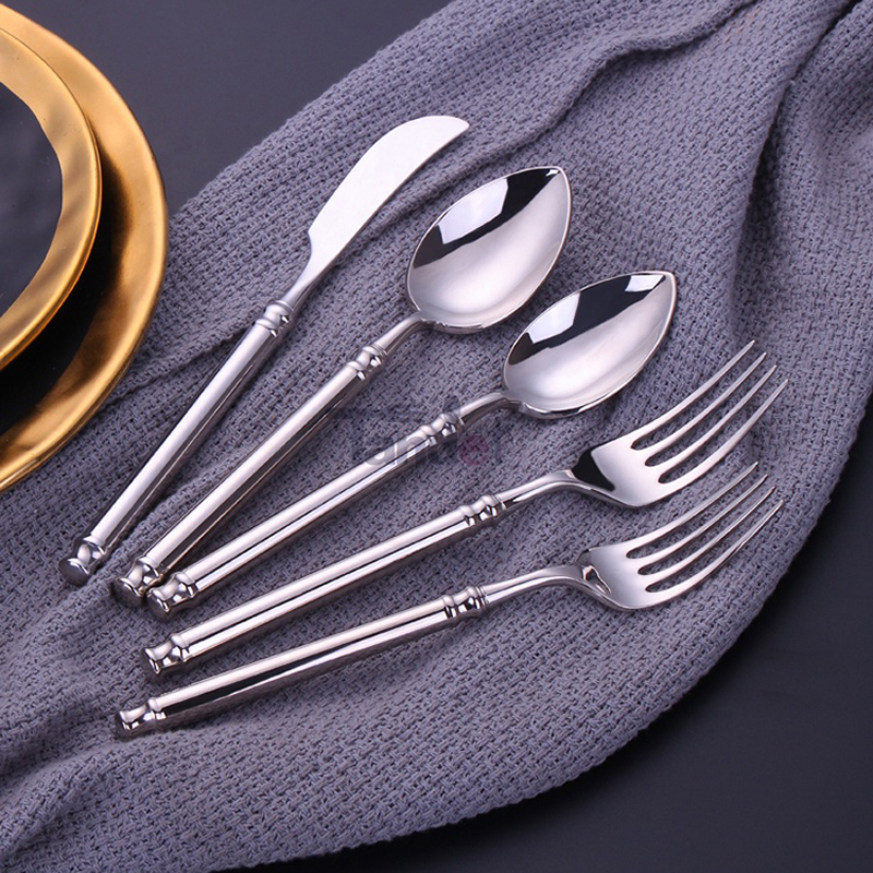 zrcadlový lak 5 barevná varianta nerezová restaurace flatware stříbrný hotelový příbor set