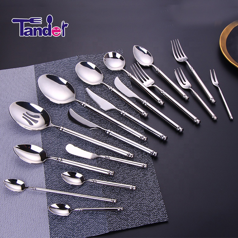 zrcadlový lak 5 barevná varianta nerezová restaurace flatware stříbrný hotelový příbor set