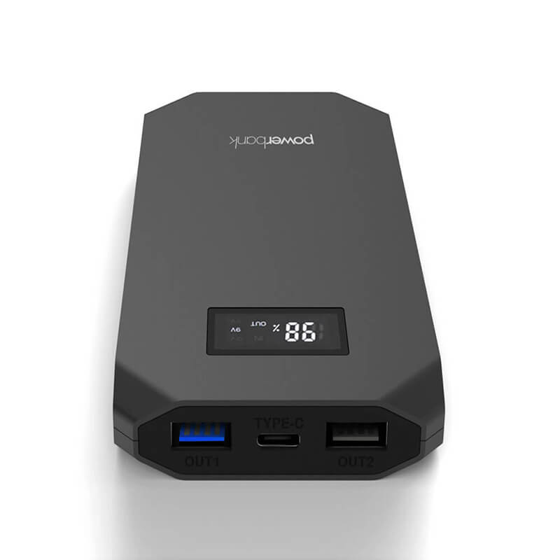 10000mAh QC PD3.0 Rychlé nabíjení Power Bank s LCD displejem pro všechny inteligentní telefony