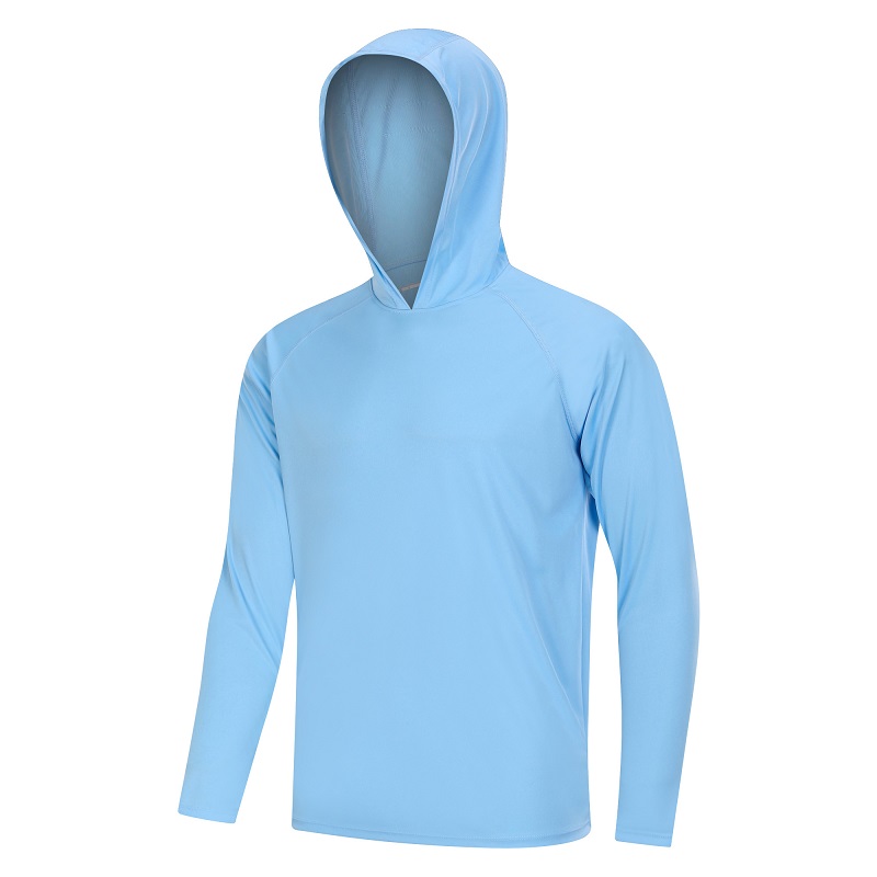 Přizpůsobte pánské tričko UPF 50+ s ochranou proti slunci s kapucí s dlouhým rukávem, lezecké běžecké atletické košile