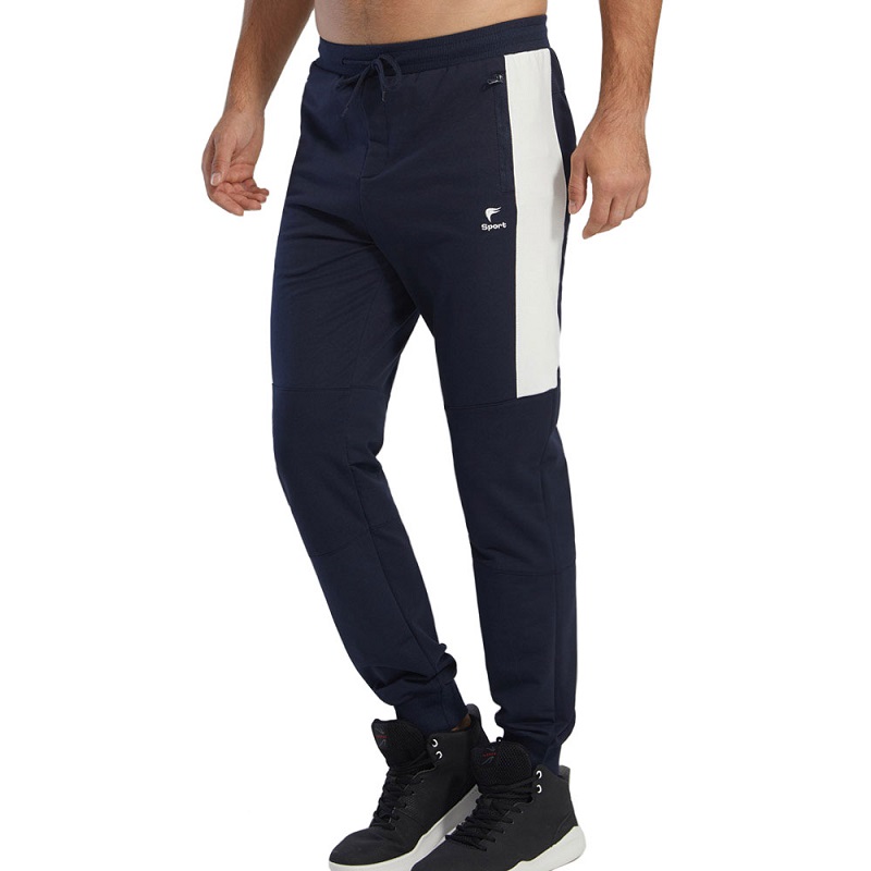 Mužské gymnastiky z Elastic Close Bottom Working out Sportovní kalhoty se Zipper Pockety