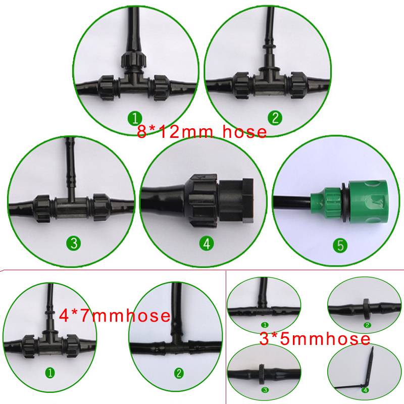 solární zavlažovací systém 4*7mm rozšíření PVC hadice Micro Spinkler Tubing Assemblies