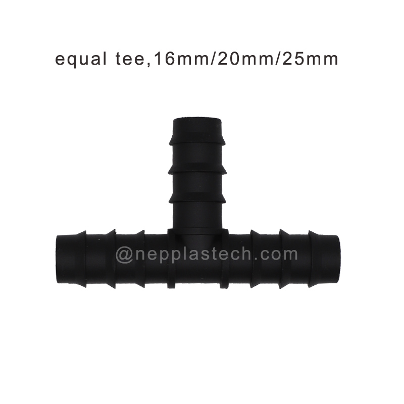 solární auto zavlažovací systém 25mm PE trubkové ostnaté tričko, 20mm PE trubkové konektory loketního ostění, 16mm PE potrubní přímé konektory