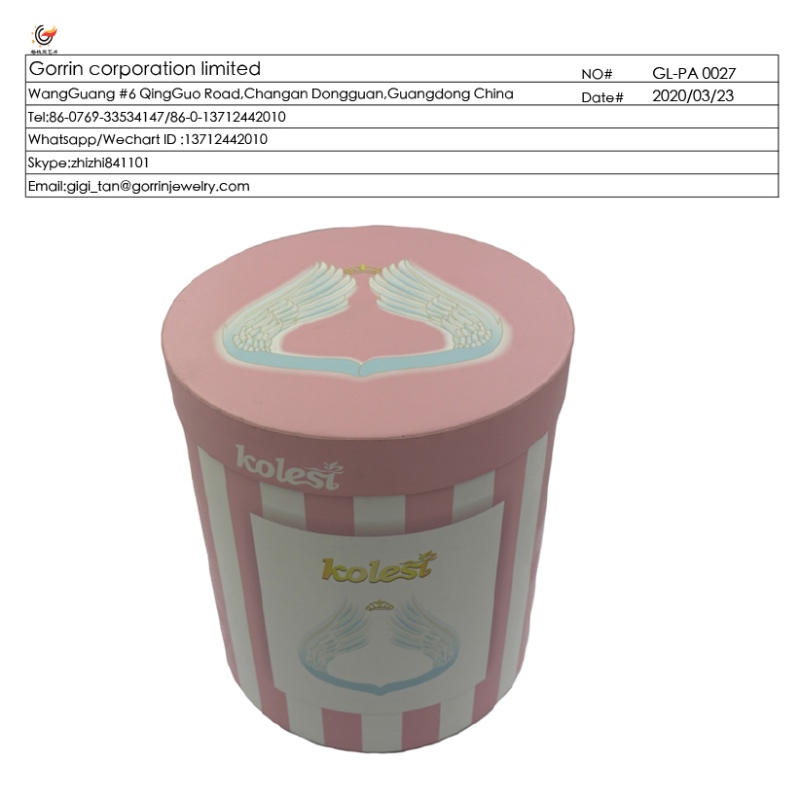 GL_PA0027 barel květina kulatý papírový box trubice box pro dětské šaty