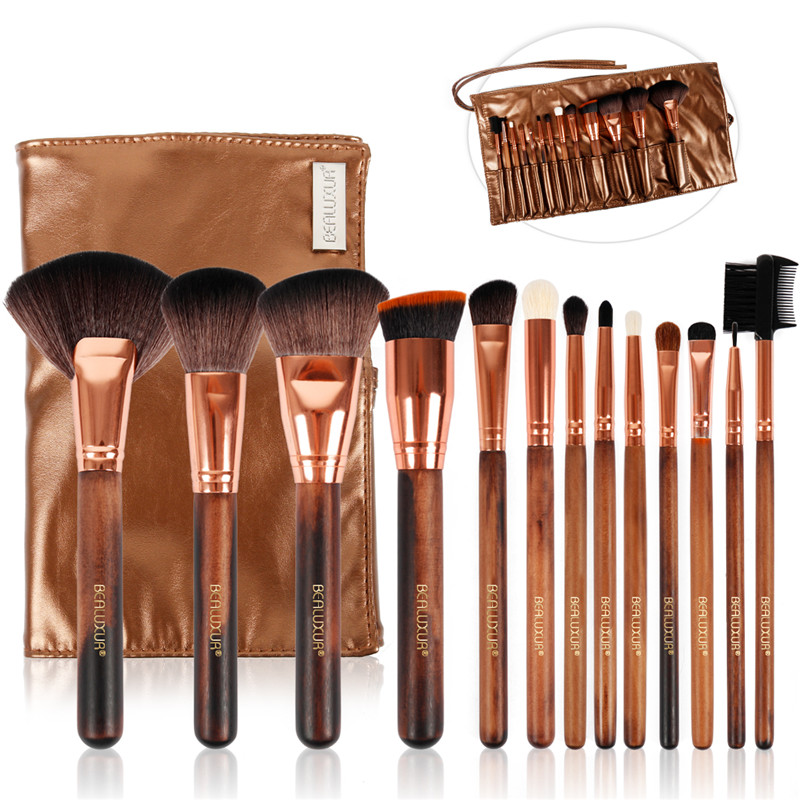 Makeup Brush Set, 13ks Makeup Brusles Premium Syntetic Bristles Powder Foundation Blush Contour Contour Contour Concealers Lip Eyeshadow Brush Kit 8230; (005 Wooden handle)