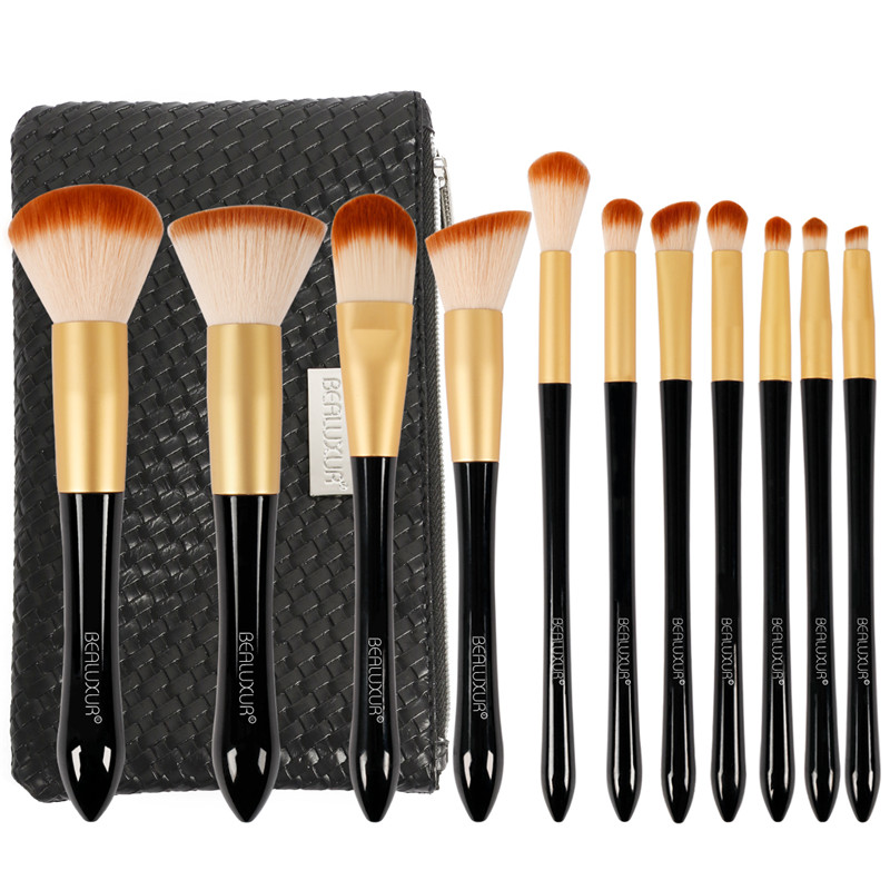 Sada štětců na make-up ， 11ks štětce na make-up Prémiové syntetické štětiny Prášková nadace Blush Contour Concealers Sada na oční stíny na oční stíny s cestovní make-upovou taškou…