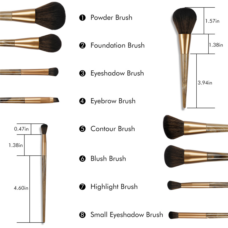 Sada make-upů BEALUXUR, sada Premium Syntetický obličejový pudr na oči, oční stíny, sada na make-up a kosmetická taška
