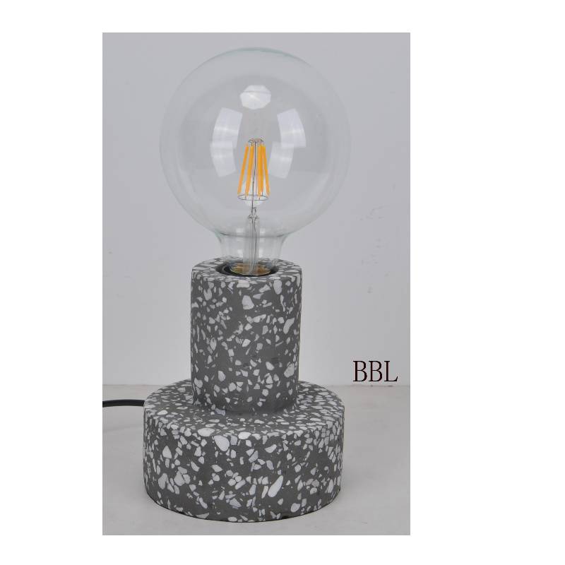 Přírodní betonová mosaci kulatá stolní lampa