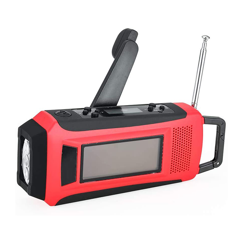 Weather Radio Emergency Hand Crank Self-Powered AM / FM NOAA Solar Přenosné Rádio s LED svítilnou, 1150 mAh Power Bank pro iOS / Android Telefon Nabíječka Baterií